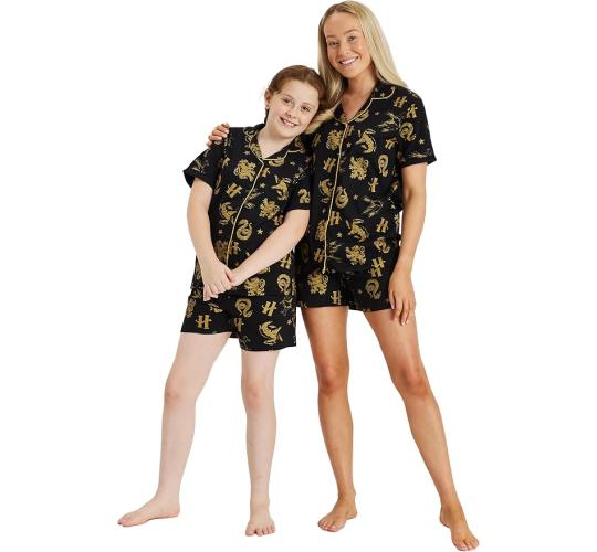 Black Harry Potter Short Pyjamas 9-10 11-12 13 Years