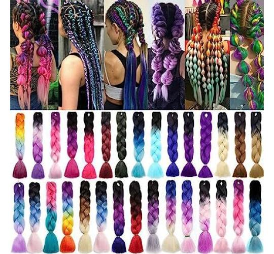 300 Assorted Colour Jumbo Hair Plaits/ Braiding Plaits