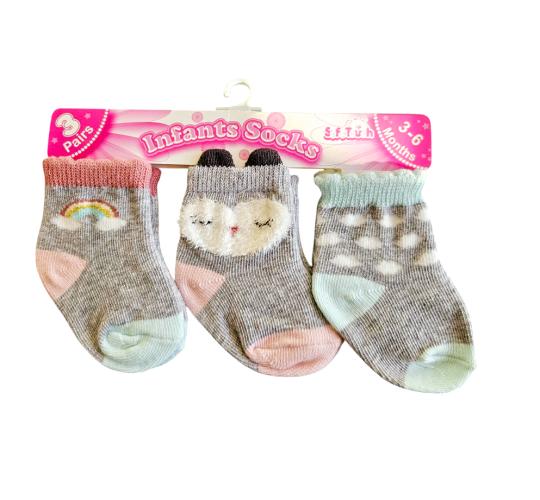 Soft Touch Baby Socks 3-Pack (3-6m, 6-12m) 11 Packs Joblot for Resale
