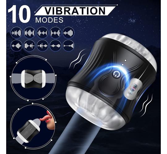 10pcs-10 Vibration Mode Double and Open-ended Male Masturbator|GCAP210|UK SELLER