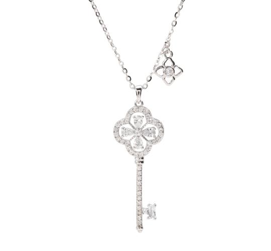 10pcs - S925 Sterling Silver Secret Garden Key C/Z Pendant Necklace|GCJSN085|UK SELLER