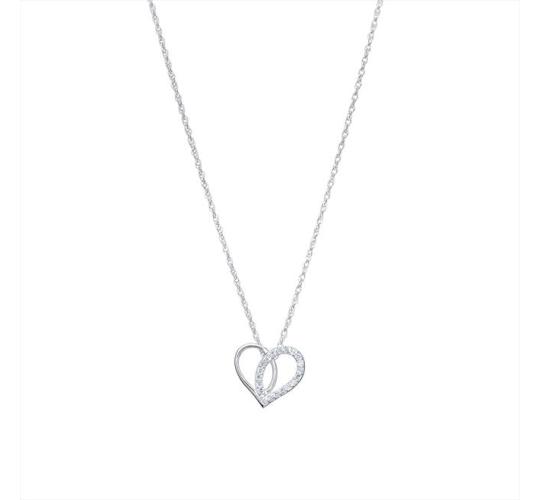 10pcs - S925 Sterling Silver Cubic Zirconia Heart Necklace|GCSN060D|UK SELLER