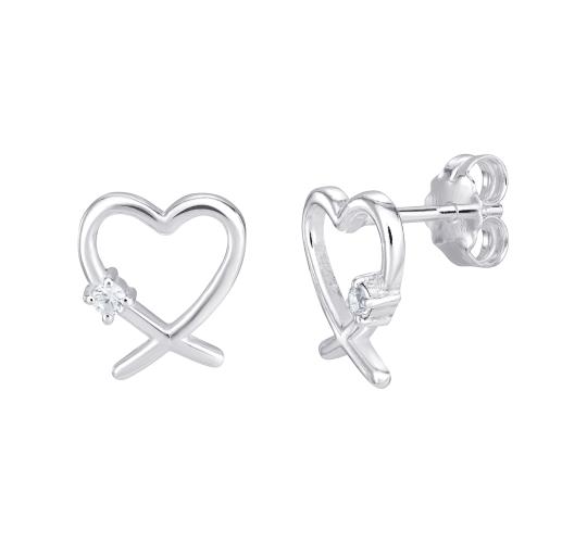 10 Pairs - S925 Sterling Silver Cubic Zirconia Heart Stud Earrings|GCSE269D|UK SELLER
