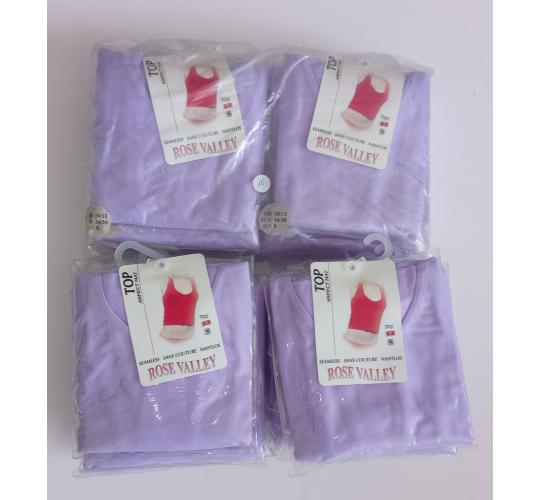 SEAMFREE STRETCHY SLEEVELESS TOP in Lilac UK size S M Limited Edition SCOOP NECKLINE