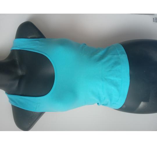 SEAMFREE STRETCHY SLEEVELESS TOP in Turquoise UK sizeS M Limited Edition SCOOP NECKLINE