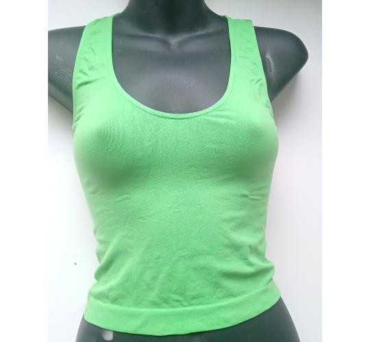      SEAMFREE STRETCHY SLEEVELESS TOPS in Mint UK sizes  S and M Limited Edition SCOOP NECKLINE