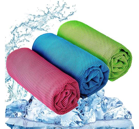 10x Packs of YQXCC Cooling Towel 3 Pcs 120 x 30 cm Microfiber Towel For Instant Cooling Relief