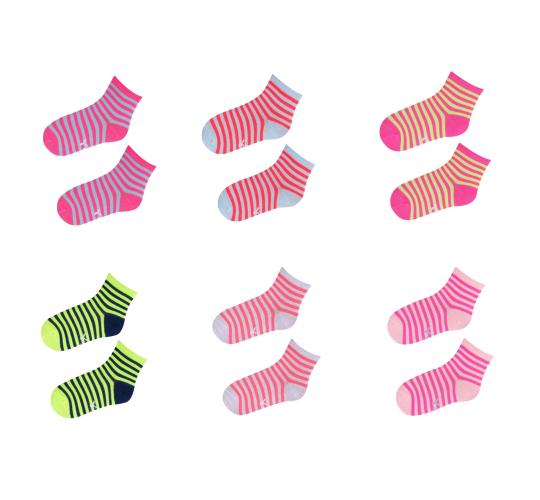 Kids Fluo Ankle Socks Single Pack YO Club Joblot for Resale 167pc