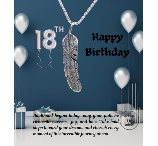 12 Sets-Feather Necklace for Him 13th 16th 18th 21st Birthday with Personalised Message Stainless Steel|GCJ582-Birthday|UK SELLER