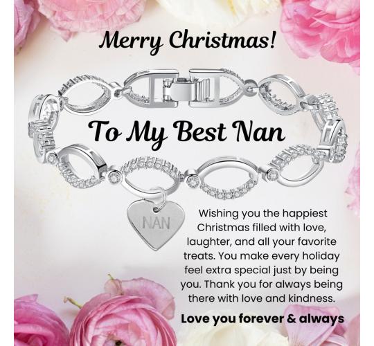 10 Sets-Infinity Bracelet for Nan with Christmas Messsage-Gold and Silver|GSVB061-Nan-Christmas MSG|UK SELLER