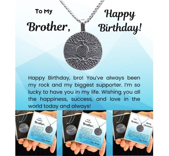 12pcs-Gifts for Brother Birthday Xmas Stainless Steel Necklace Personalised Message|GCJ595-Brother Birthday/Xmas MSG|UK SELLER