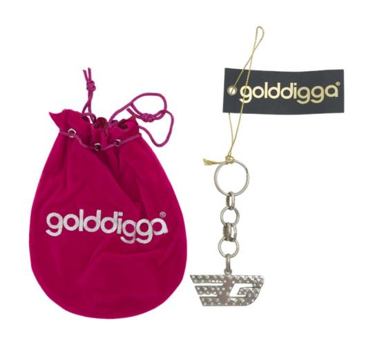 Wholesale Joblot of 50 Golddigga Silver Golddigga Keyrings