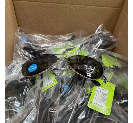 25 Pairs Men's Polarised Sunglasses Pilot Style Grey Lens (Ex Chain Store) 0951