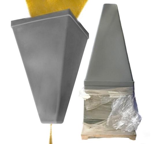 Pallet of 10 Grey Plastic Open Top Cone Tank Hopper