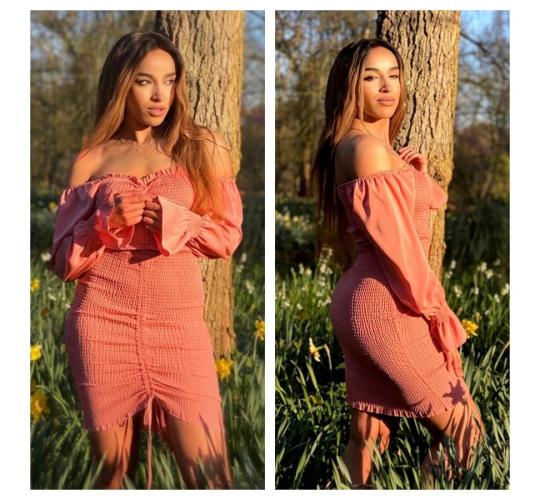 One Off Job Lot of 25 Brown Sugar Wear Pink Ruched Dress