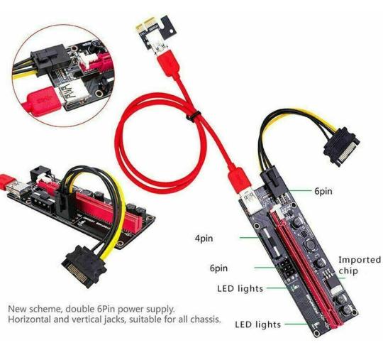 60 x JobLot Wholesale Bulk VER009S PCI-E Riser Card PCIe 1x to 16x USB 3.0