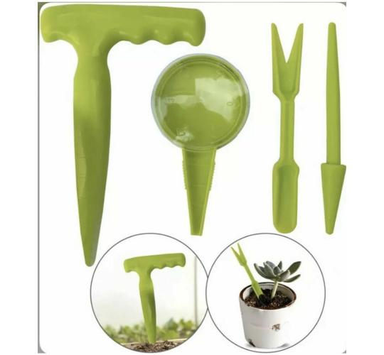 20 4Pcs Mini Garden Kit Seedling Transplanter Seeder Cutter Gardening Accessories