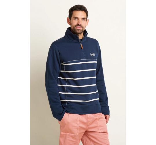Wholesale Job Lot of 4 Brakeburn Men's Navy Stripe Quarter Zip Sweat