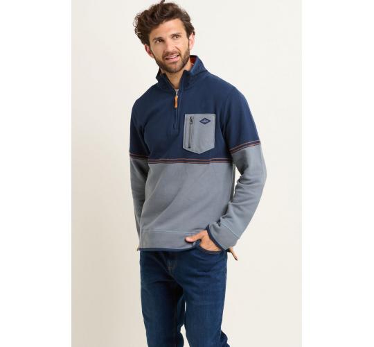 One Off Job Lot of 7 Brakeburn Men's Blue Pique Quarter Zip Sweatshirt