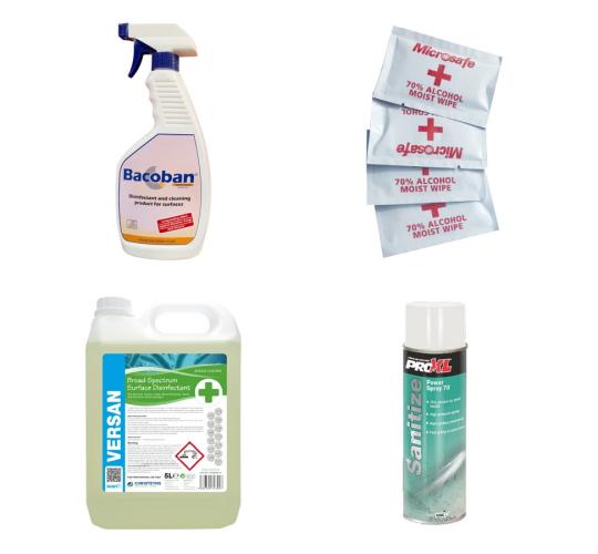 One Off Job Lot of 2,142 Mixed Disinfectant Products - Sprays, Wipes, Etc.