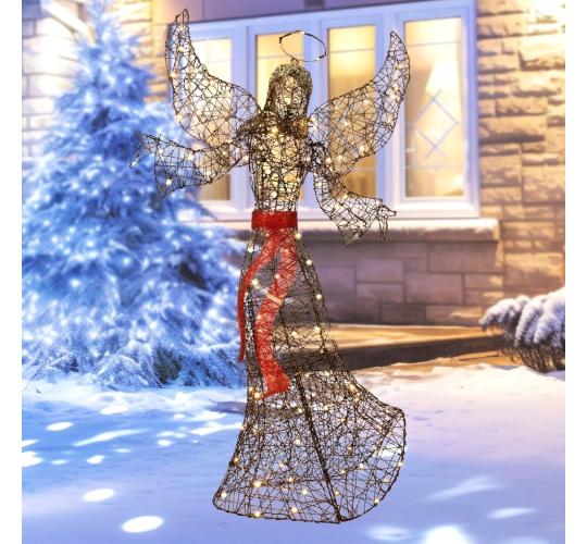 Pallet of 26 Christmas Outdoor Decoration 5FT Angel Lights 120 LED XMAS Light Brown Rattan