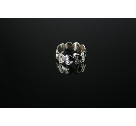 Silver Curly Hearts Band ring - Joblot of 21
