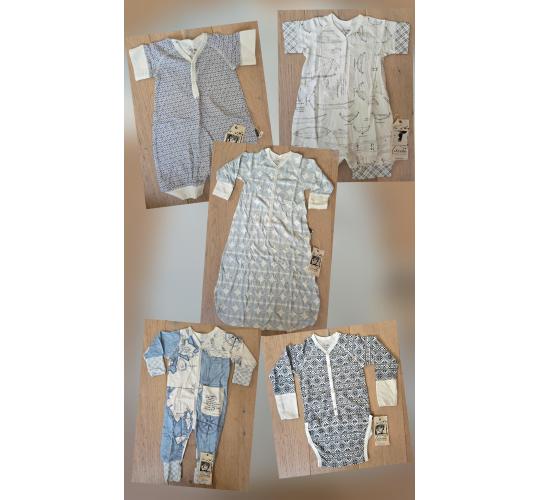 One Off Joblot Of 10 Boys Sleepers Rompers Sleeping Bags Lilleba Bamboo 3m-2yrs