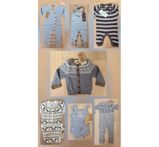One Off Joblot Of 9 Winter Christmas Baby Boys Rompers, Jumpers & Dungarees Sizes 0-12m
