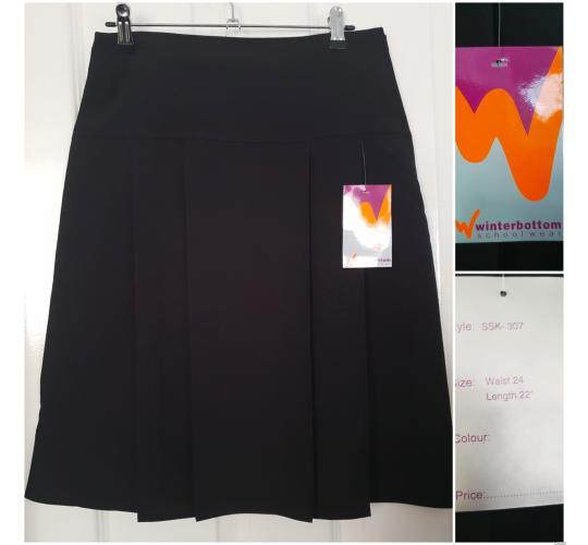 Lot of 30 Pcs Winterbottoms School Skirts 22" Black Drop Waist 24" - 38"