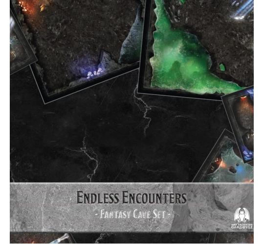 Endless Encounters Fantasy DnD Map Tiles – Double Sided 28mm Miniature Battle Mats – DnD Board with Inch Square Grid Tabletop DnD Accessories - Ad