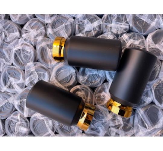Job Lot of 200ml Matte Black Containers with Golden Lid for tablets, pills, capsules, etc Wholesale – 400pcs/Box