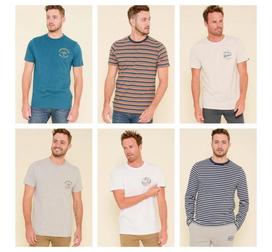 Wholesale Job Lot of 50 Men's Brakeburn Mixed T-Shirts - Great Variety!