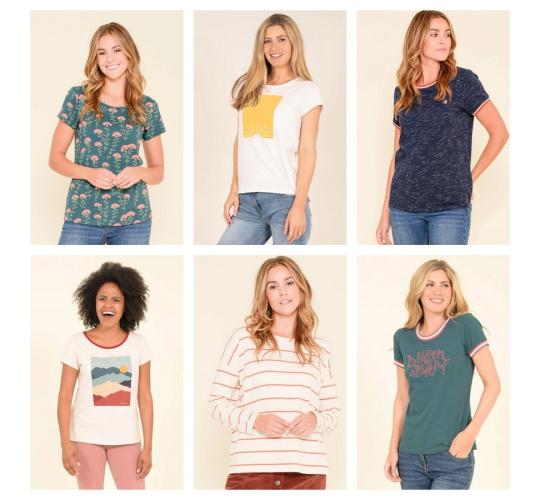 Wholesale Job Lot of 25 Women's Brakeburn Mixed T-Shirts - Great Variety!