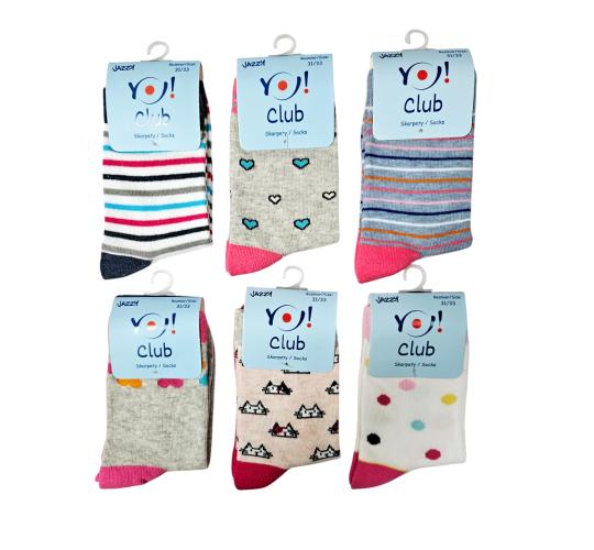 Kids Girls Ankle Socks Assorted Single Pack YO Club Joblot For Resale 96pc