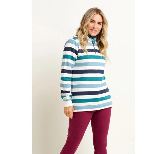 Joblot of 7 Ladies Brakeburn Blue Stripe Quarter Zip Sweatshirtshirt