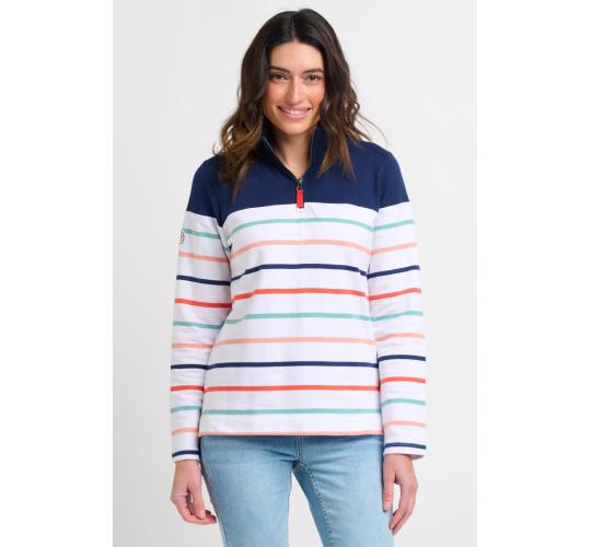 Joblot of 10 Ladies Brakeburn Stripe Quarter Zip Sweat