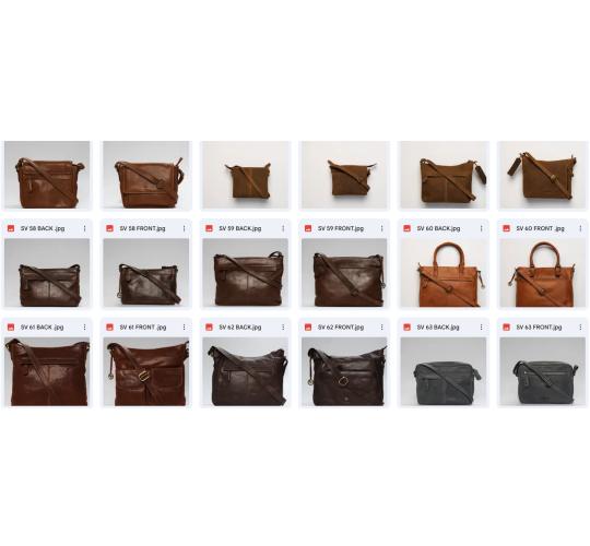 Luxury Leather Womens Handbags - 1-Off Sample Lot of 60 Women’s Genuine Leather Handbags  