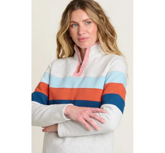 One Off Joblot Of 7 Brakeburn Ladies Chest Stripe Quarter Zip Sweatshirt