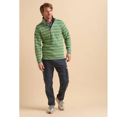 One Off Job Lot Of 5 Brakeburn Green Stripe Quarter Zip Sweatshirts