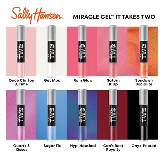 60pcs Sally Hanson TWO Miracle Gel Nail Polish - 10 shades| Bulk Buy