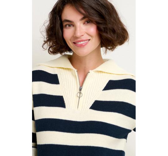 Joblot Of 3 Ladies Brakeburn Stripe Collar Zip Knit