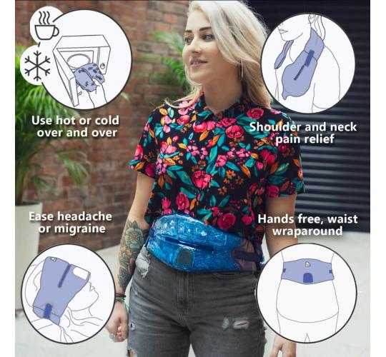 Hug Wearable Heatpacks:hot or cold reusable wraparound heatpacks, size adjustable