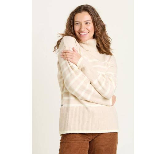 Joblot Of 3 Ladies Brakeburn Chunky Stripe Knitted Roll Neck