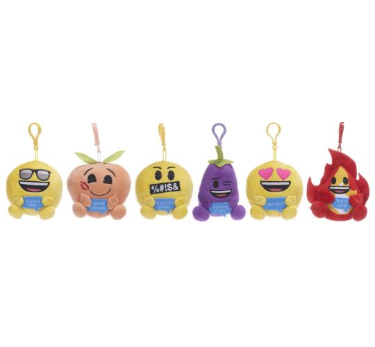 Emoji Bag Clips – 9 cm, 6 Assorted Designs – Wholesale Box of 144 (RRP £6.99 Each)