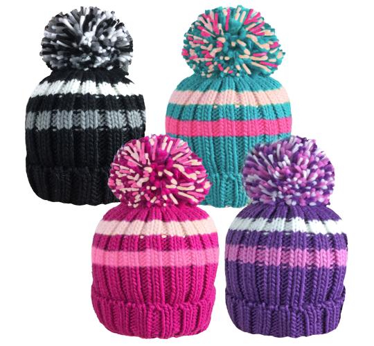 Girls Warm Knitted Winter Hats Joblot for Resale 50pc