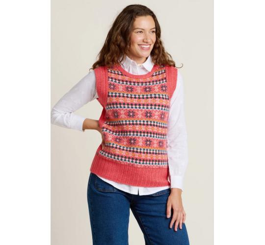 One Off Joblot of 7 Ladies Brakeburn Pink Fairisle Knitted Vest