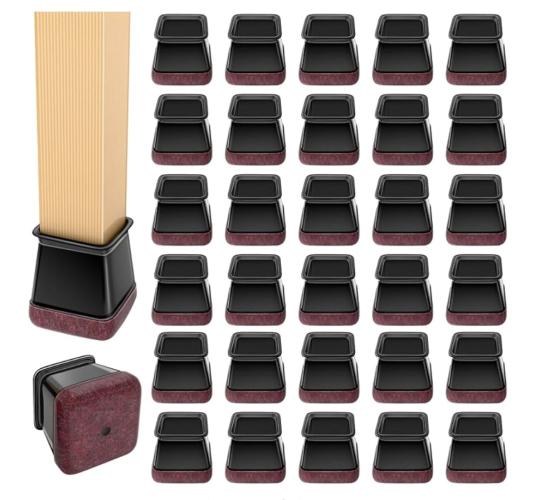 47 X 32 Pcs Silicone Chair OR Table Leg Floor Protectors for Hardwood Floors - Size Black S