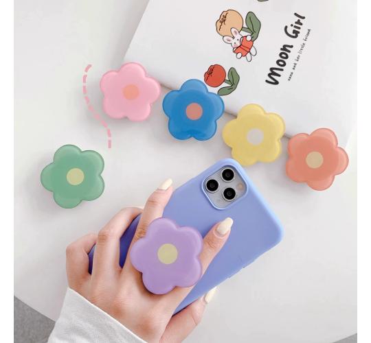 100x Universal Flower Pop Out Socket Acrylic Phone Grip Stand Holders – Mixed Colours