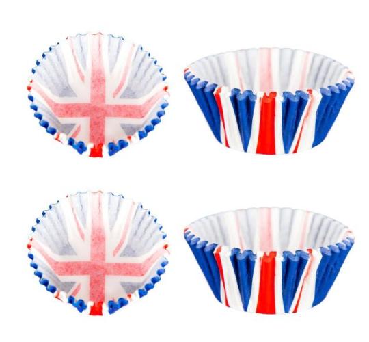 Shatchi Union Jack design Cup Cake cases x 50 per pack
