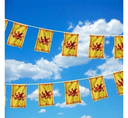 LIQUIDATION - 100 Buntings Scottish Rampant Lion Flags - PVC Waterproof